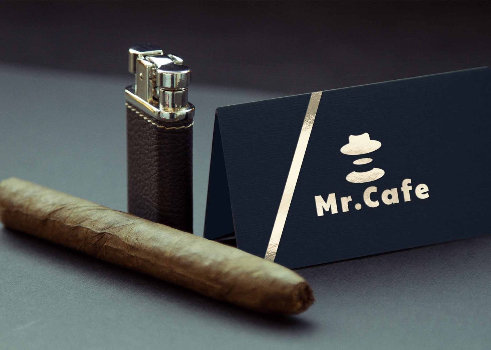 Free Card With Cigar Logo Mockup