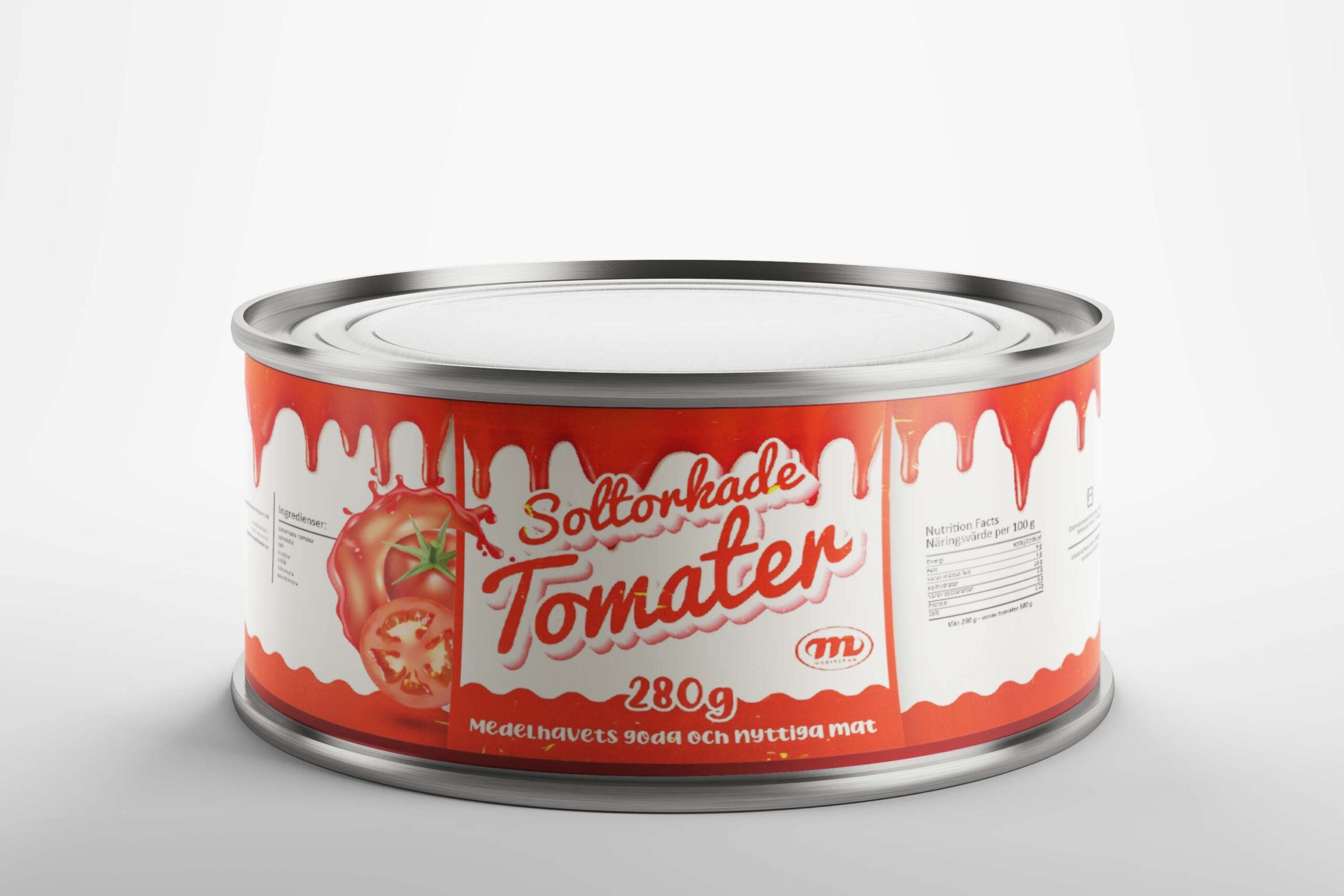 Free Food Round Can Mockup