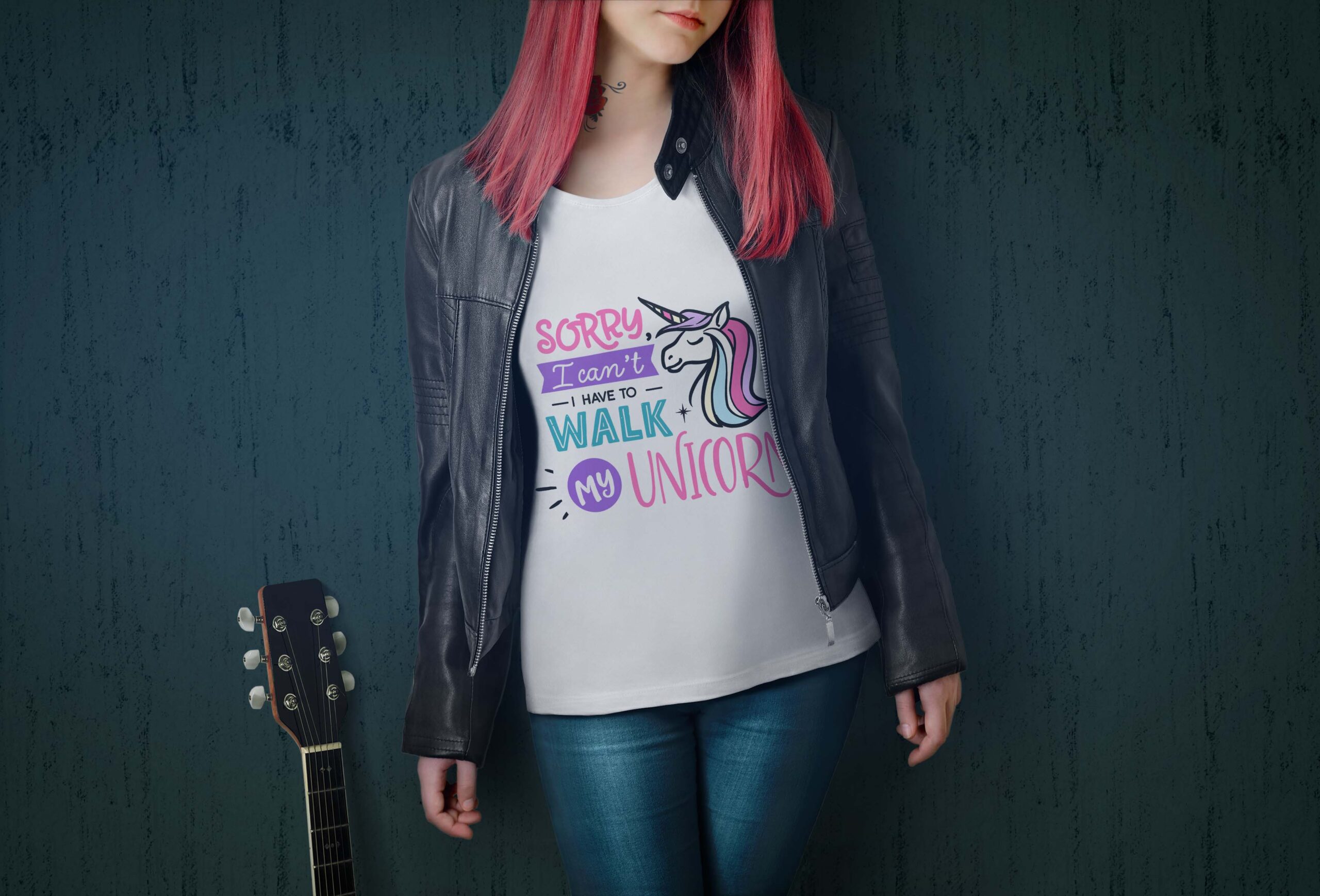 Free Red Hair Tshirt Mockup