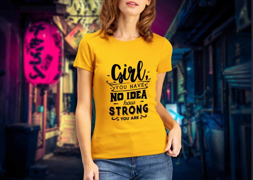 Strong Girl T-shirt Design (1)