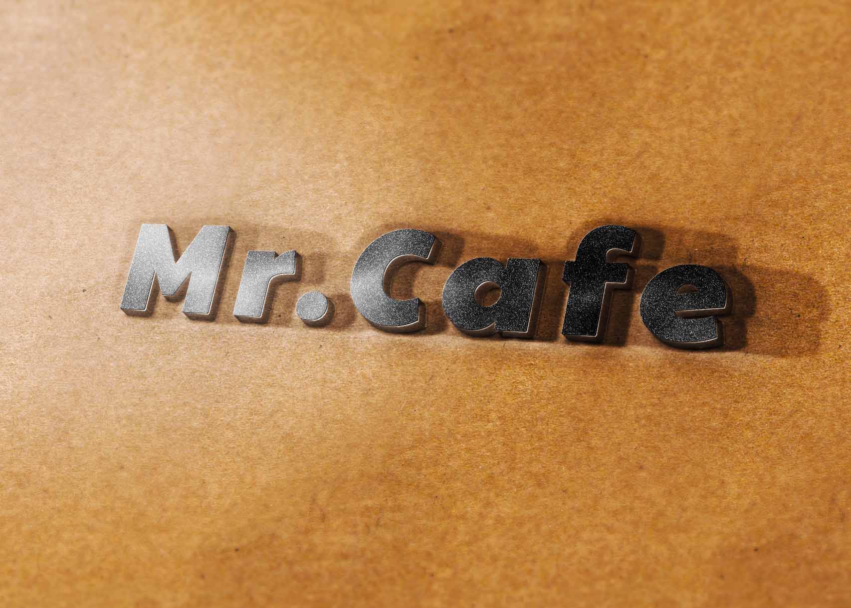 Wall Realistic Simple Free 3D Logo Mockup