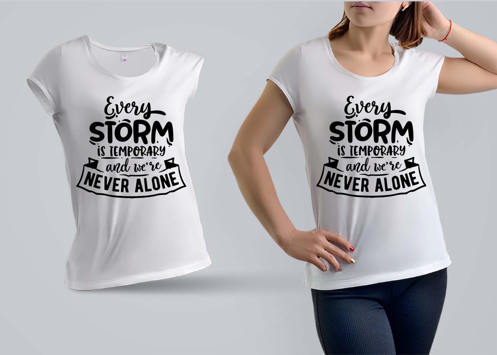 We Are Never Alone T-shirt design (1)