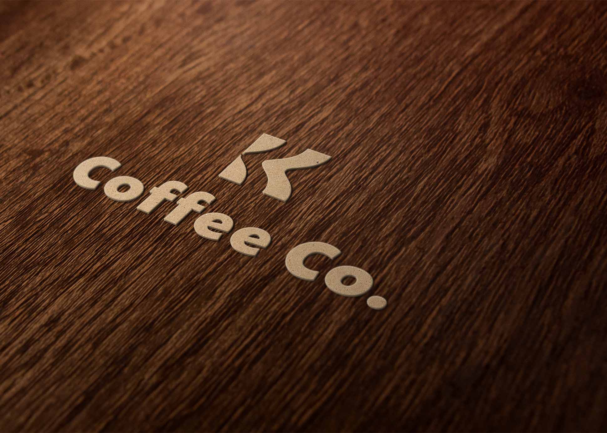 Free Embossed Wood Logo PSD Mockup