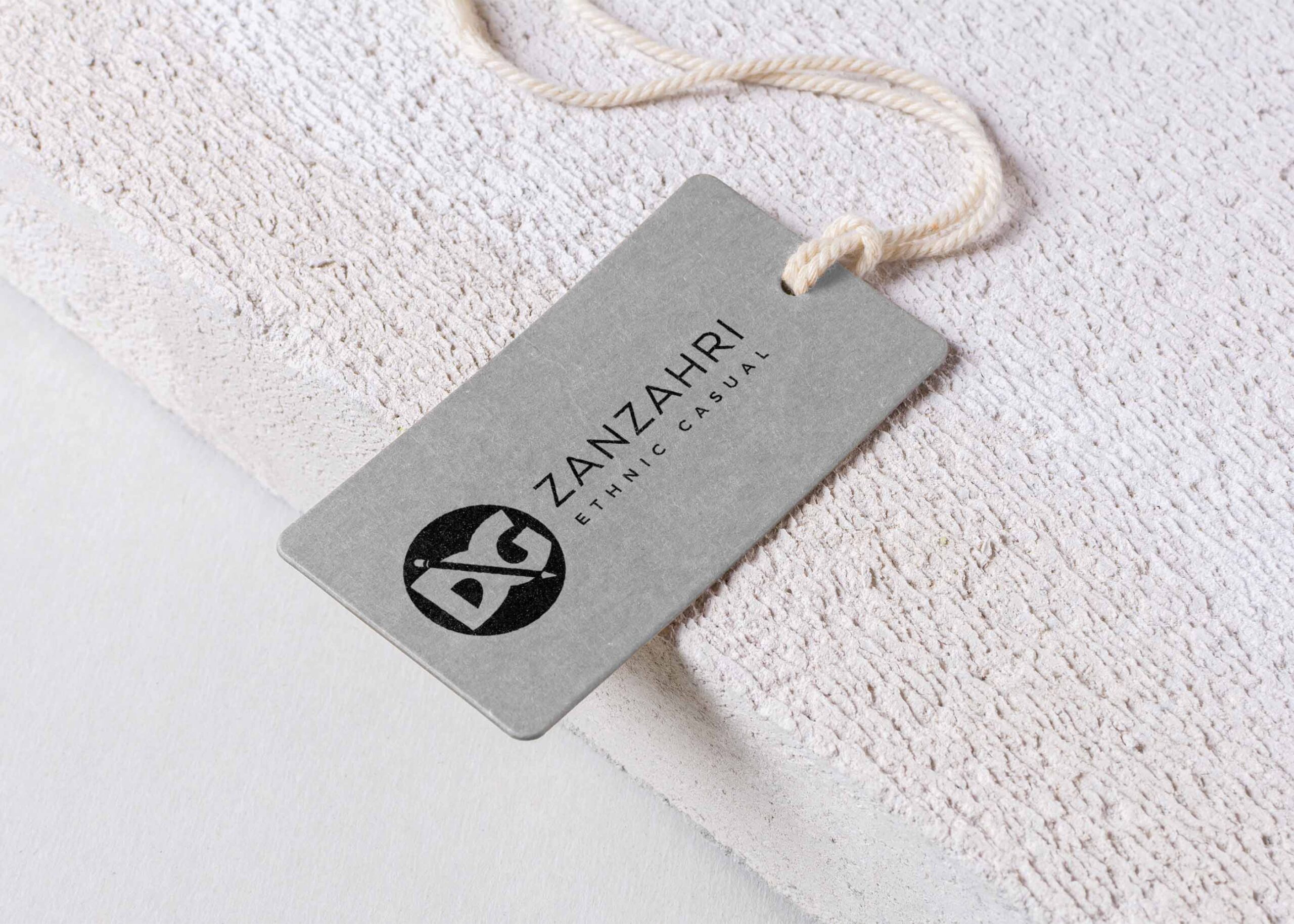 Free Light Grey Tag Mockup