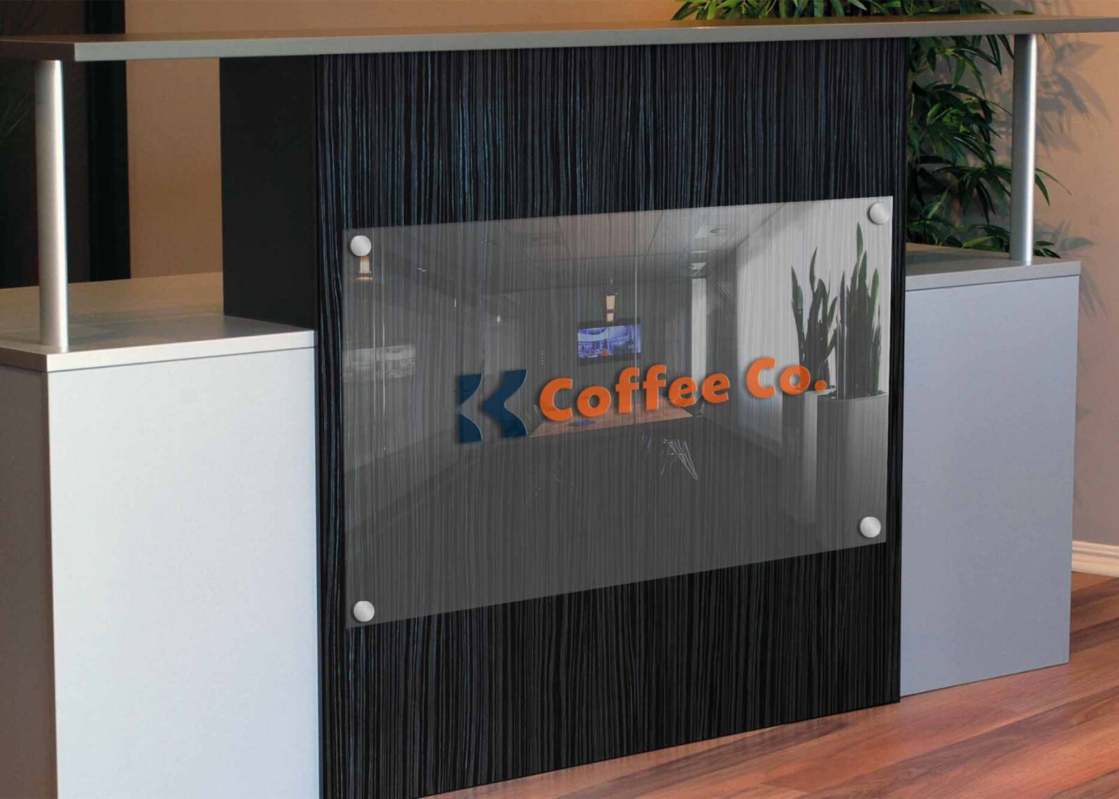 Free Office Glass Logo Mockup