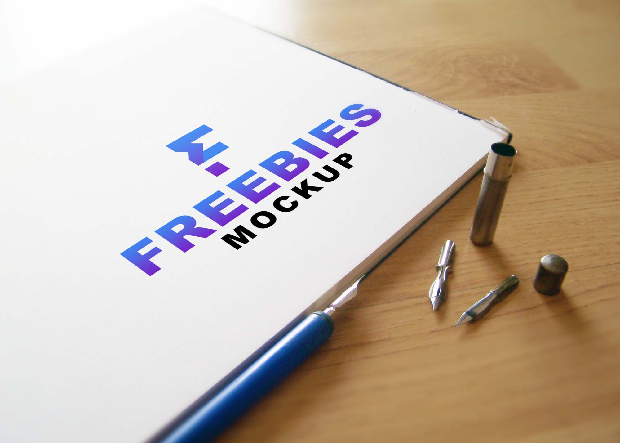 Free Paper Book Logo Mockup