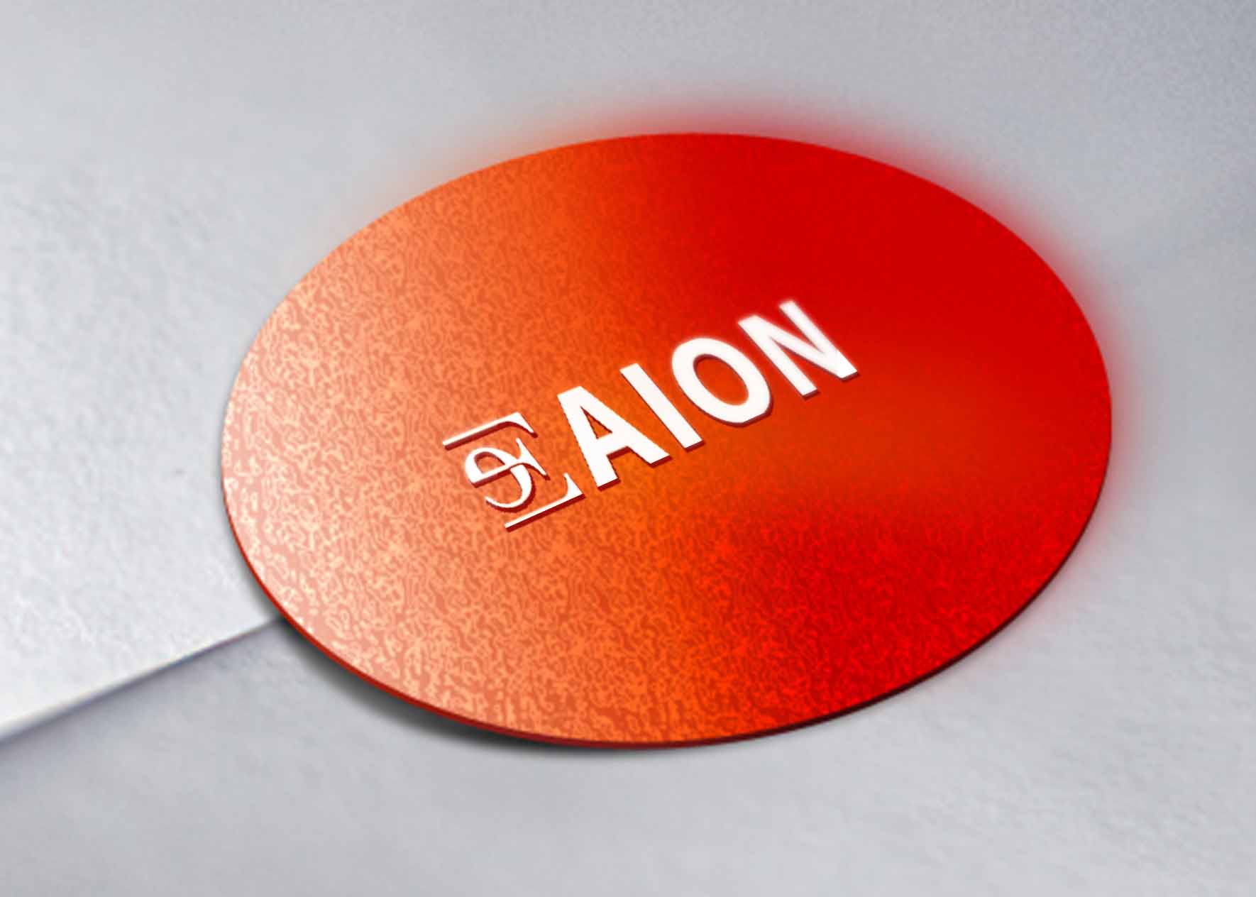 Free Red Light Coaster Logo Mockup