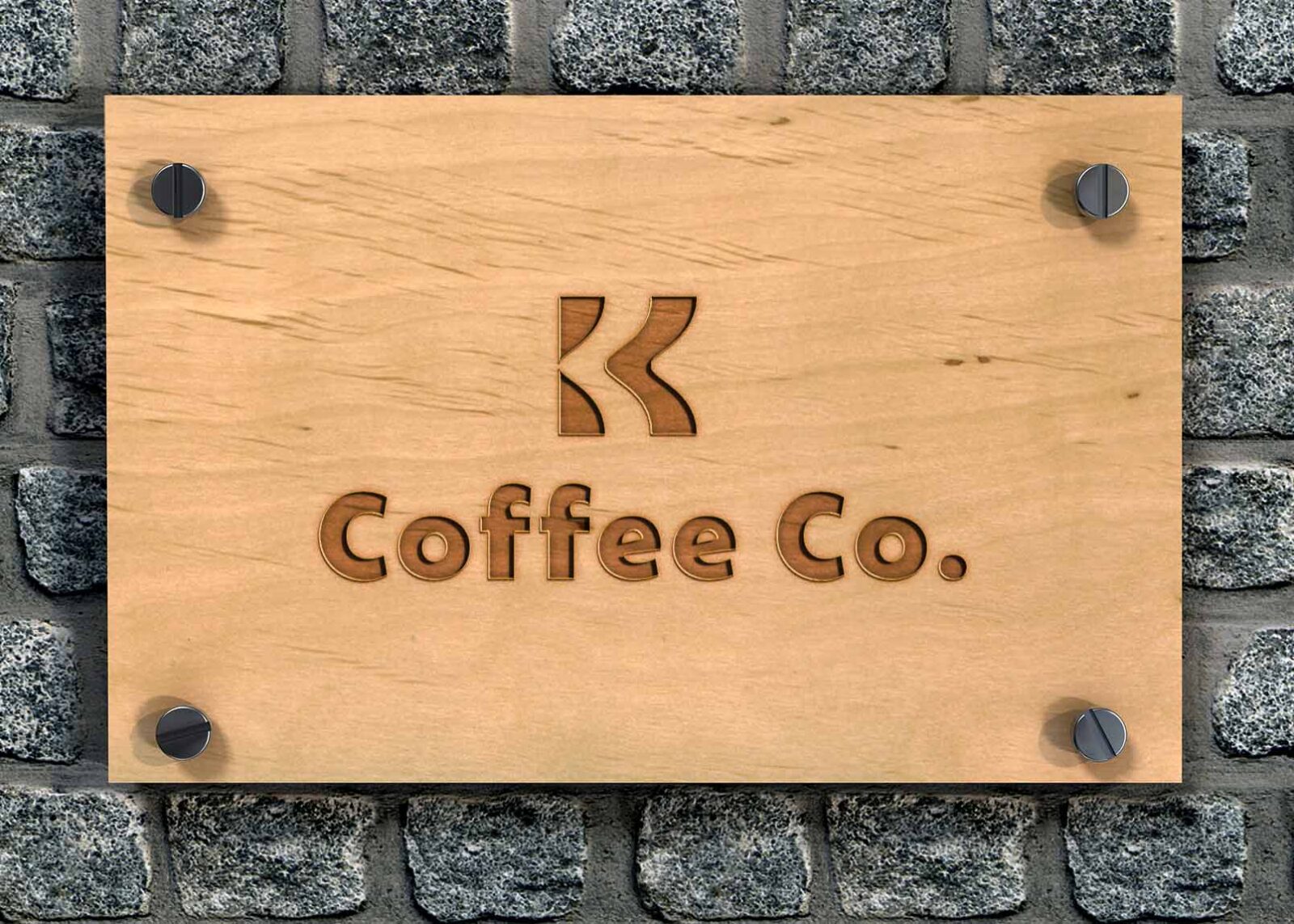 Free Sign Wood Logo Mockup