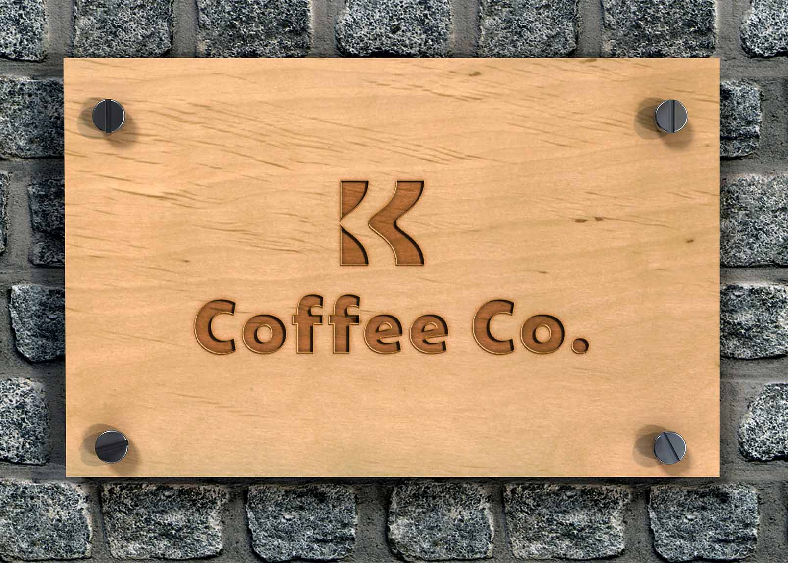 Free Sign Wood Logo Mockup