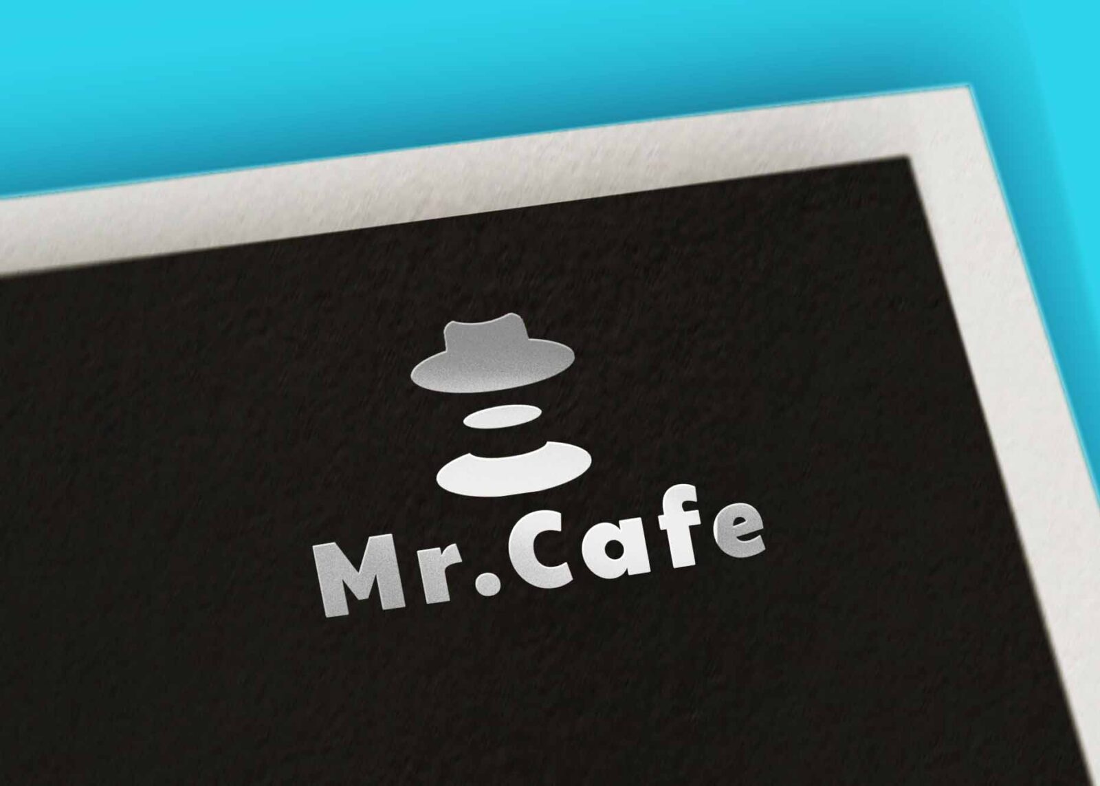 Free Silver Black Paper Logo Mockup
