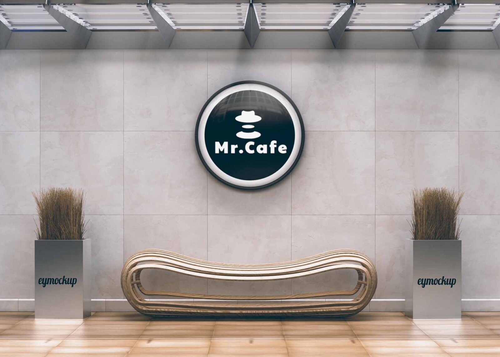 Free Wall Hanging Logo Mockup