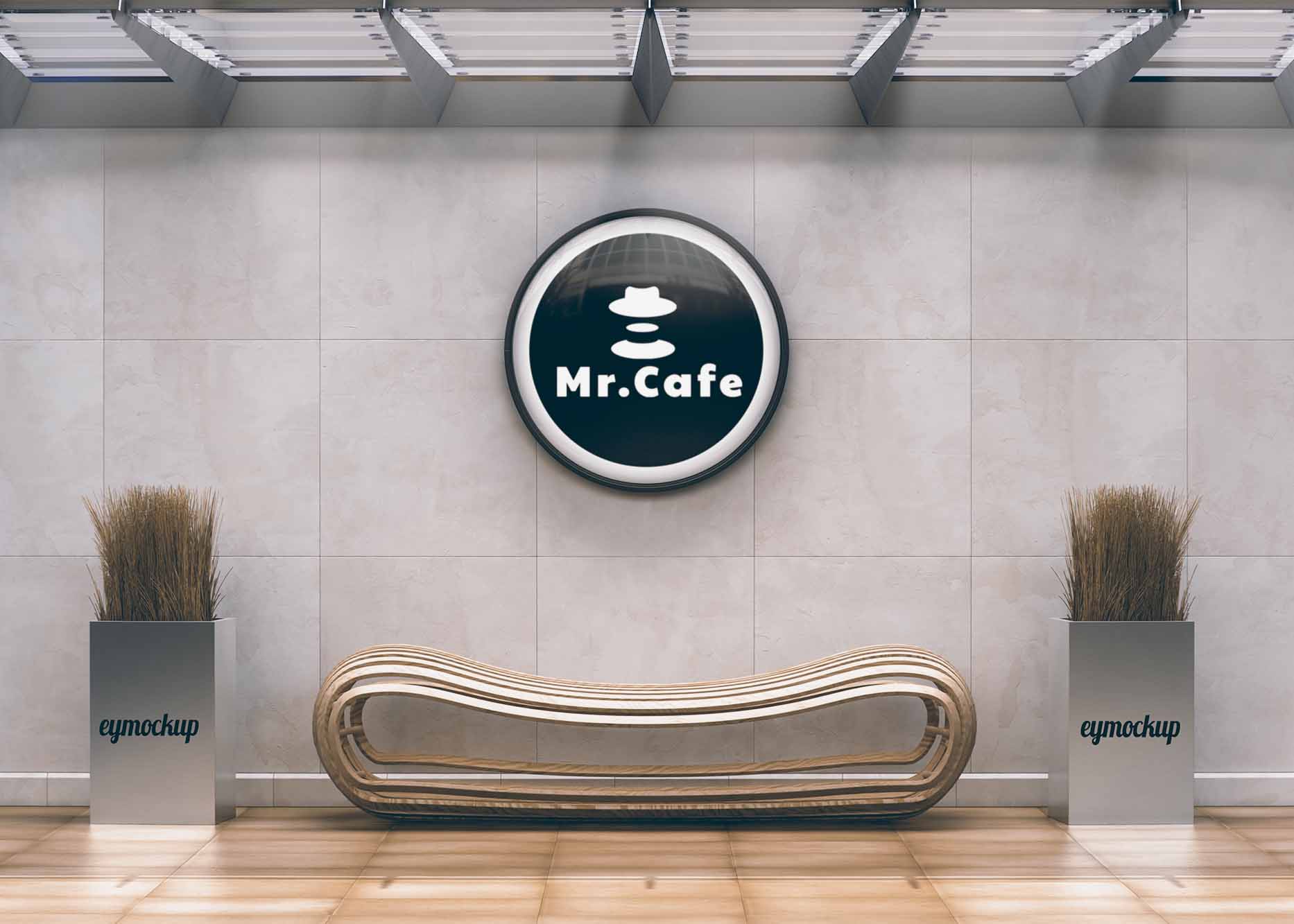 Free Wall Hanging Logo Mockup