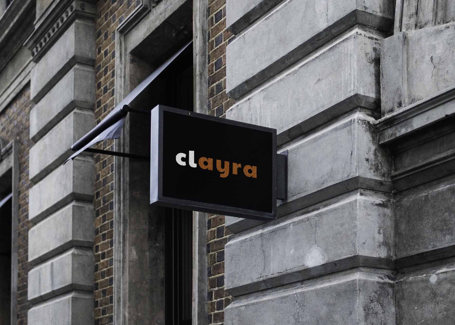 Free Wall Hanging Sign Logo Mockup