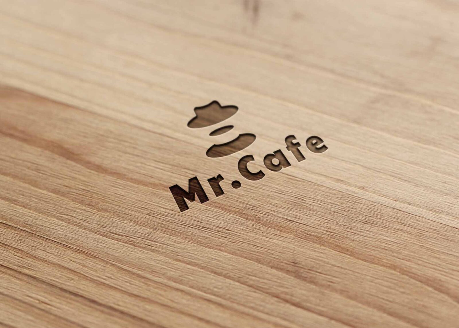 Free Wood Clean Logo Mockup
