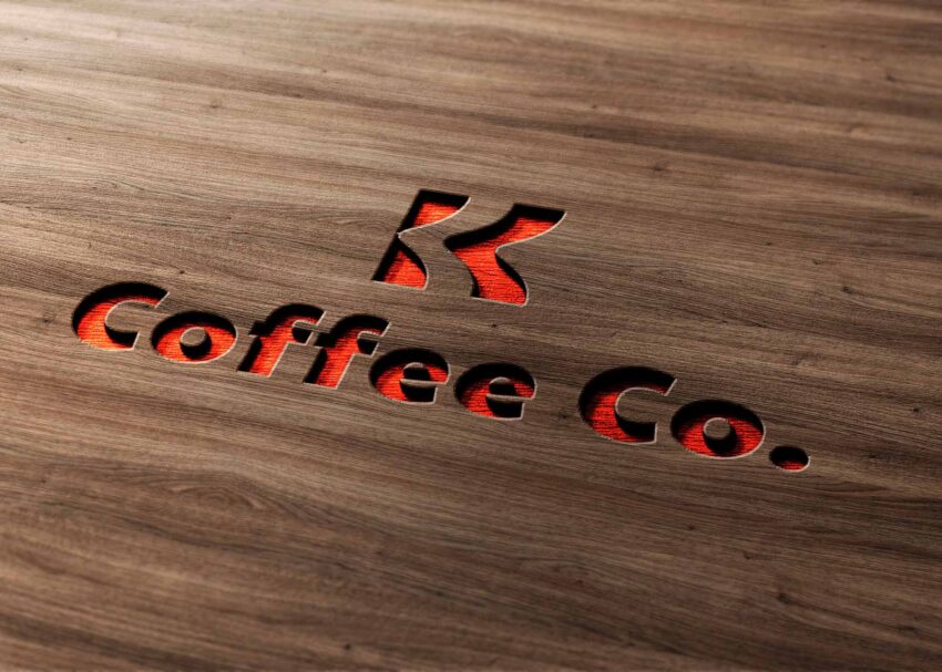 Free Wood Cutline Logo Mockup