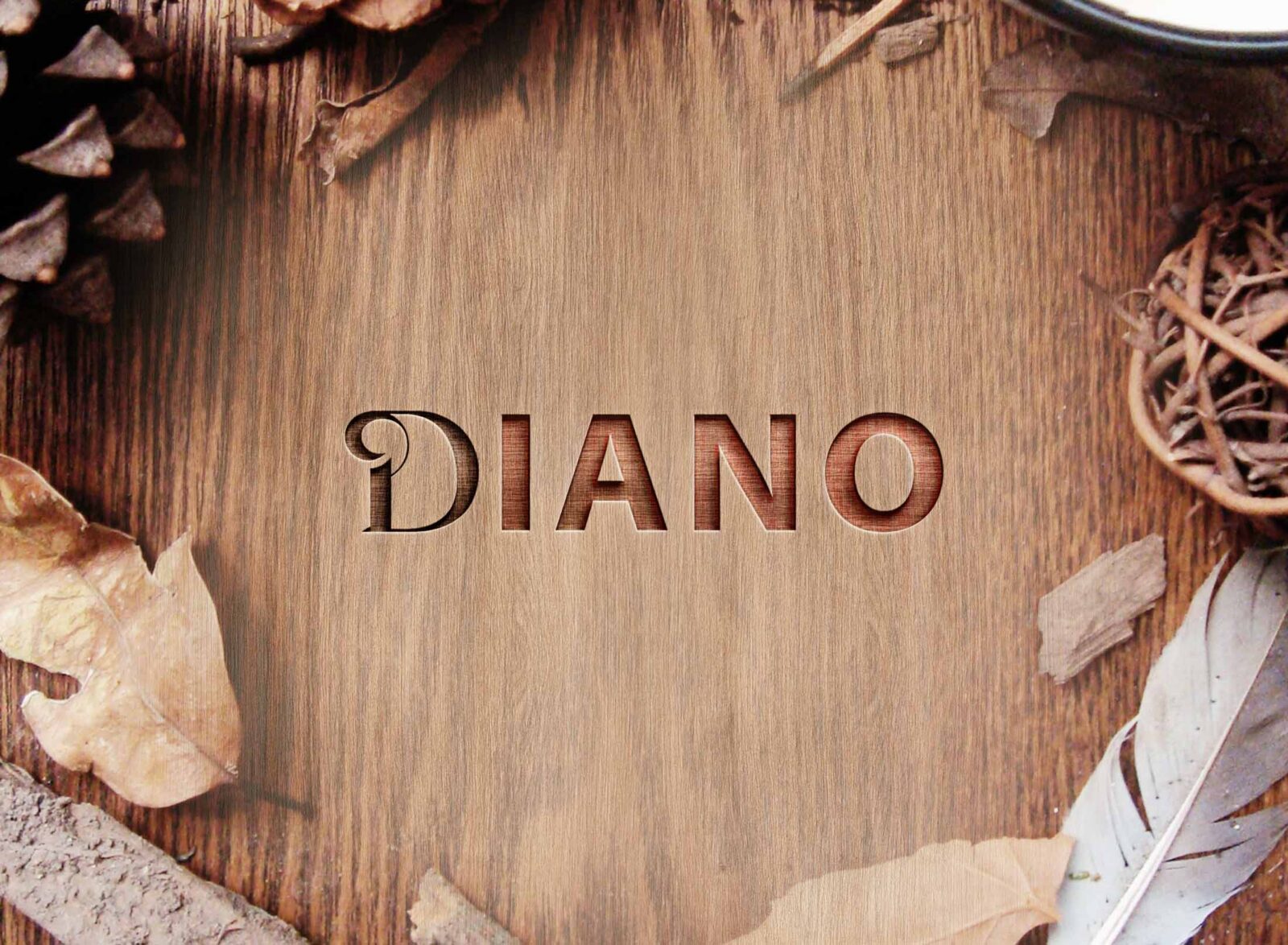 Free Wood Effect Logo Mockup