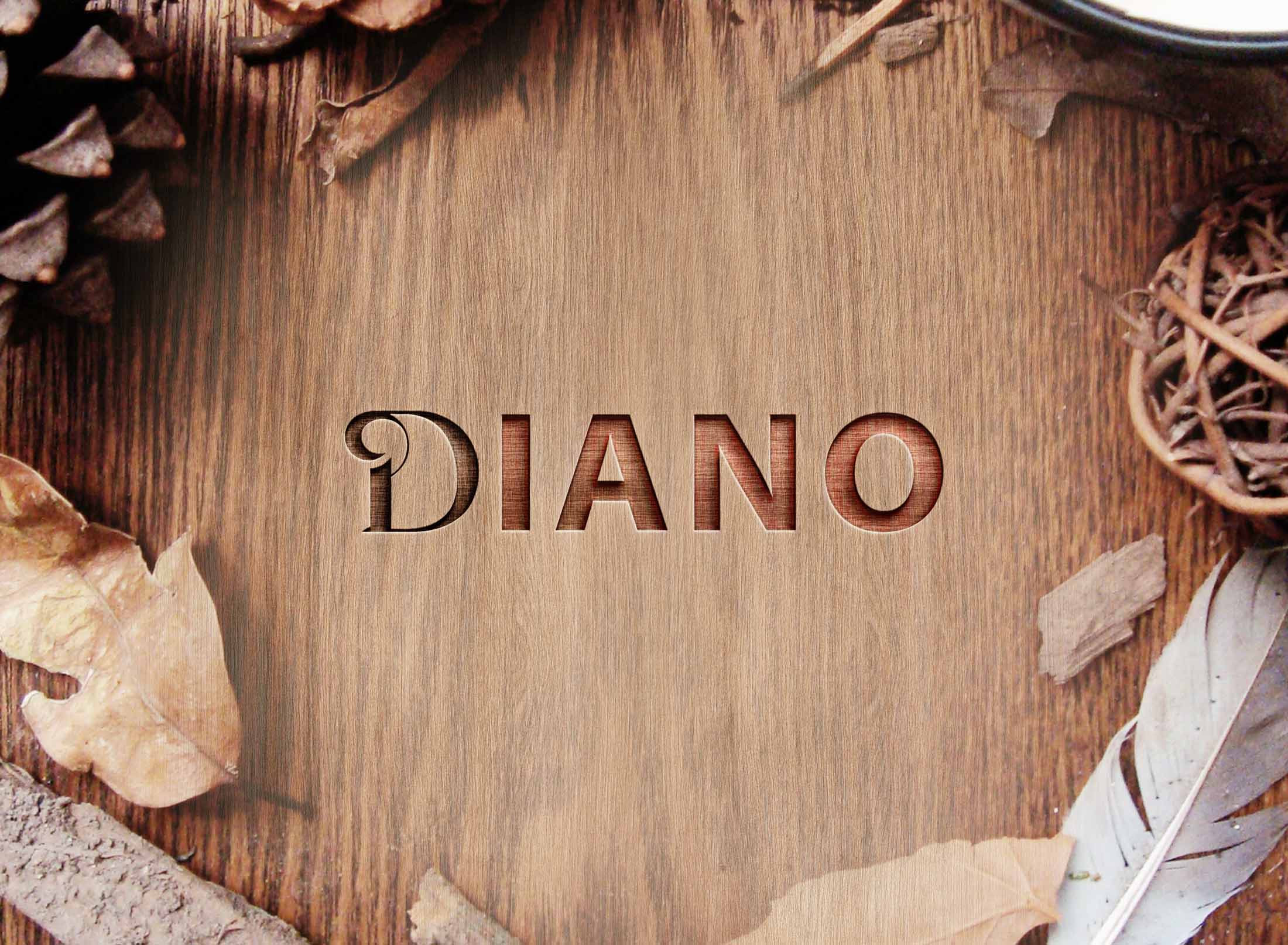 Free Wood Effect Logo Mockup