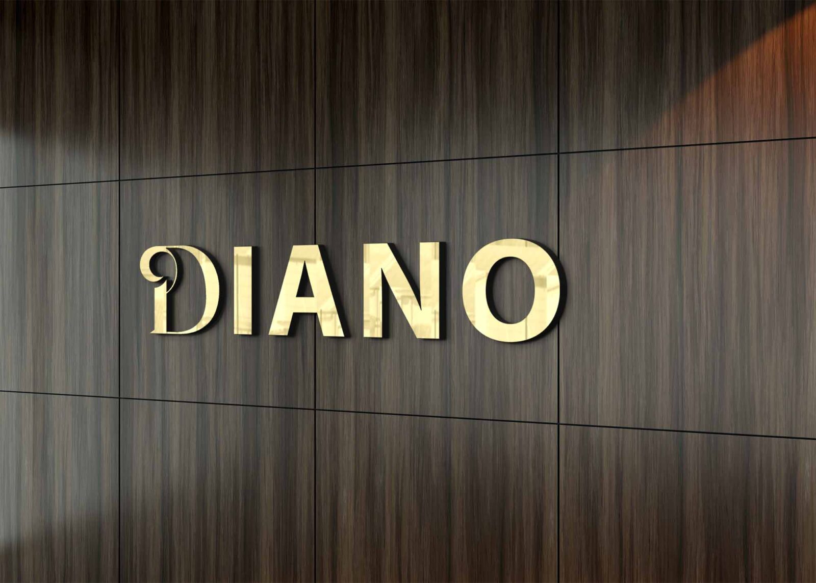 Golden Wall 3D Logo Mockup