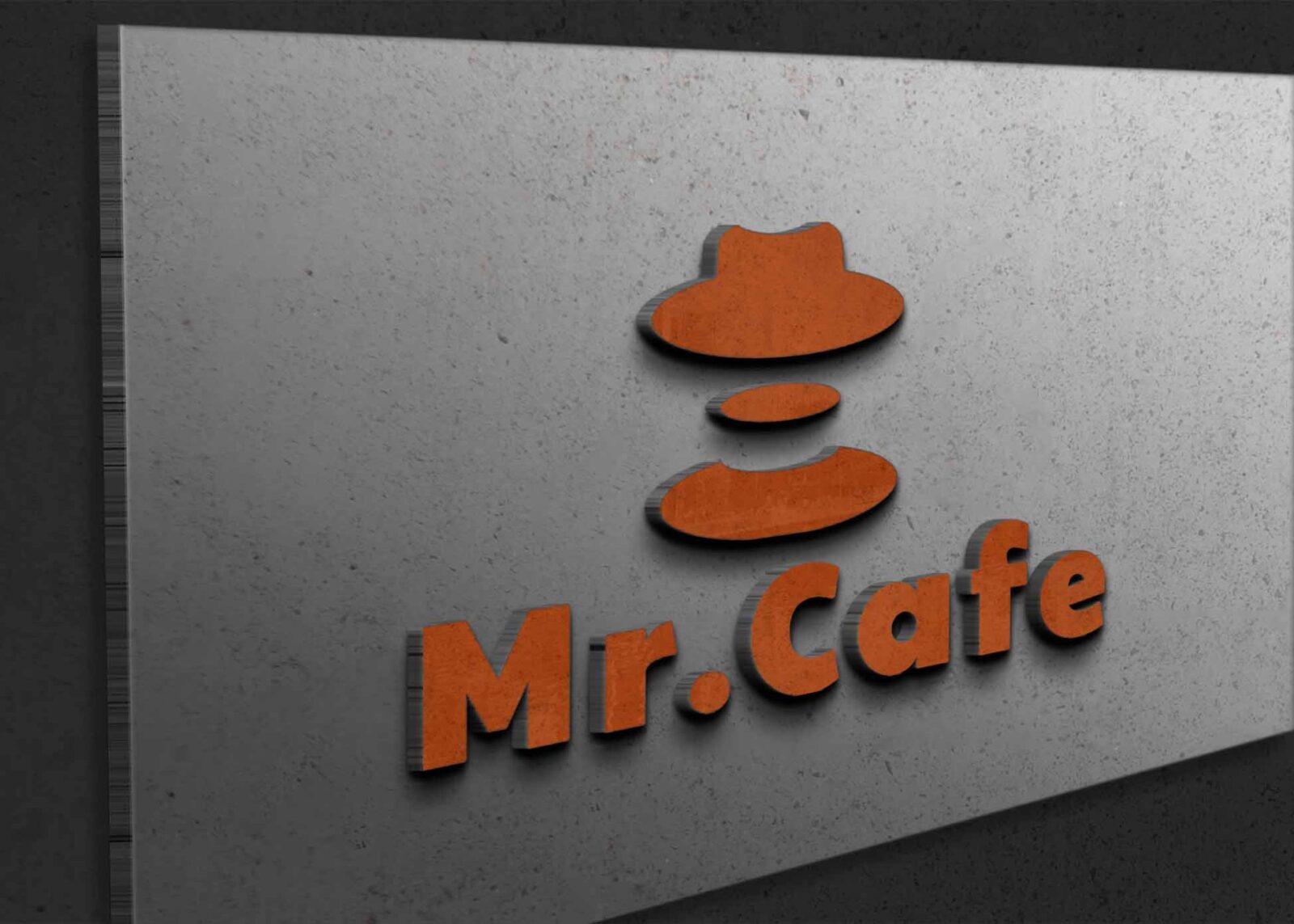 Grey Wall 3D Logo Mockup