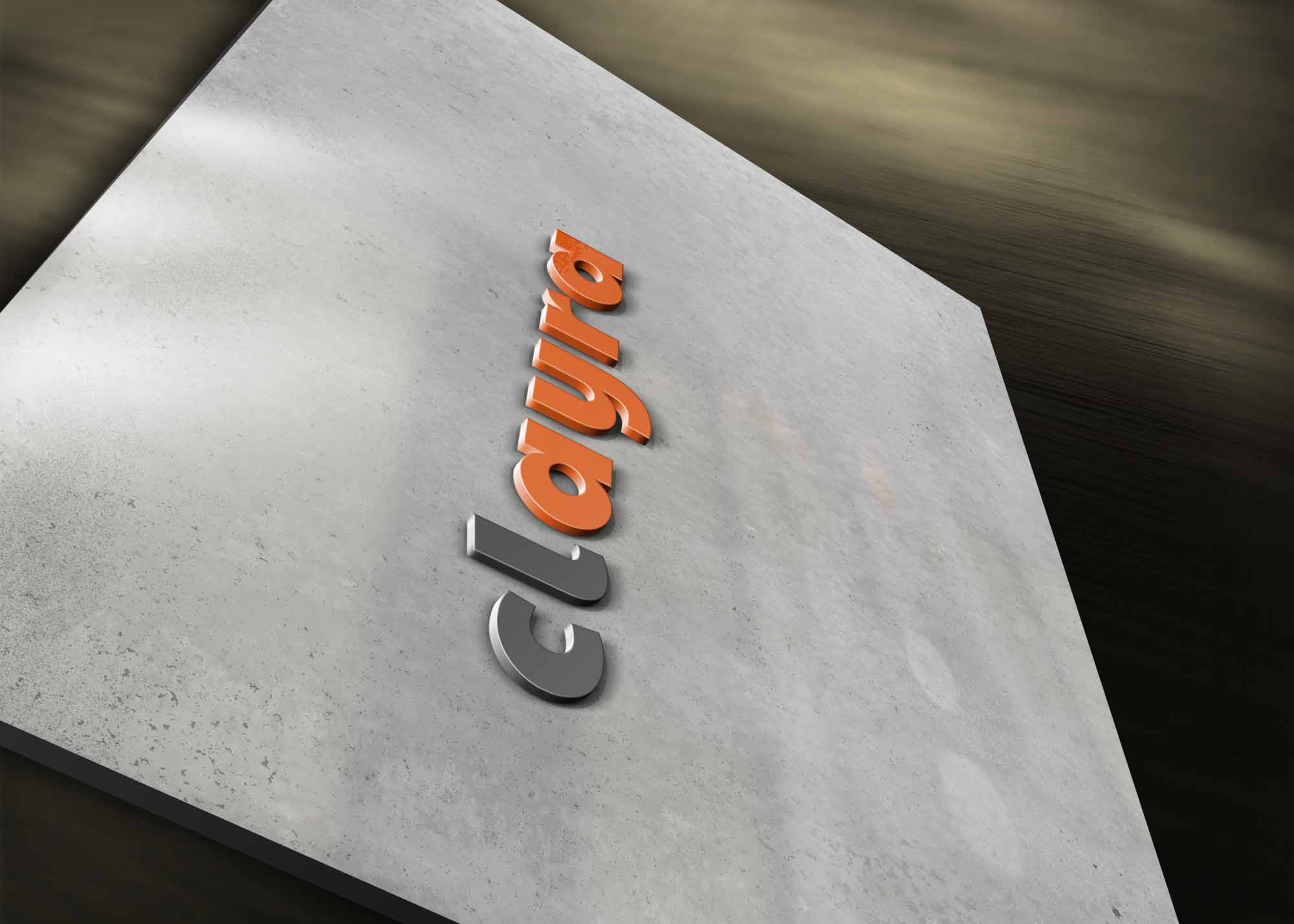 Realistic Plastic 3D Logo Mockup