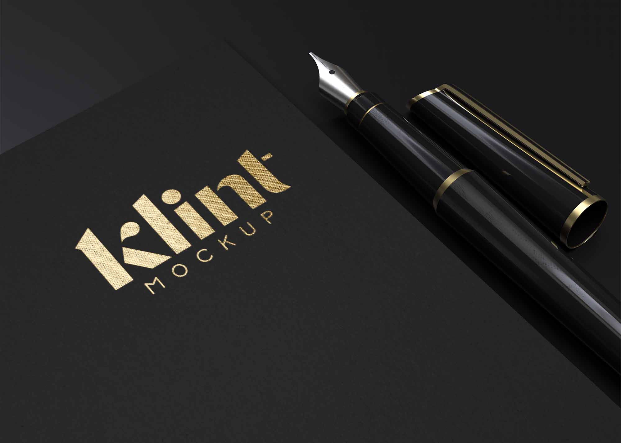 Store Golden Paper Logo Mockup