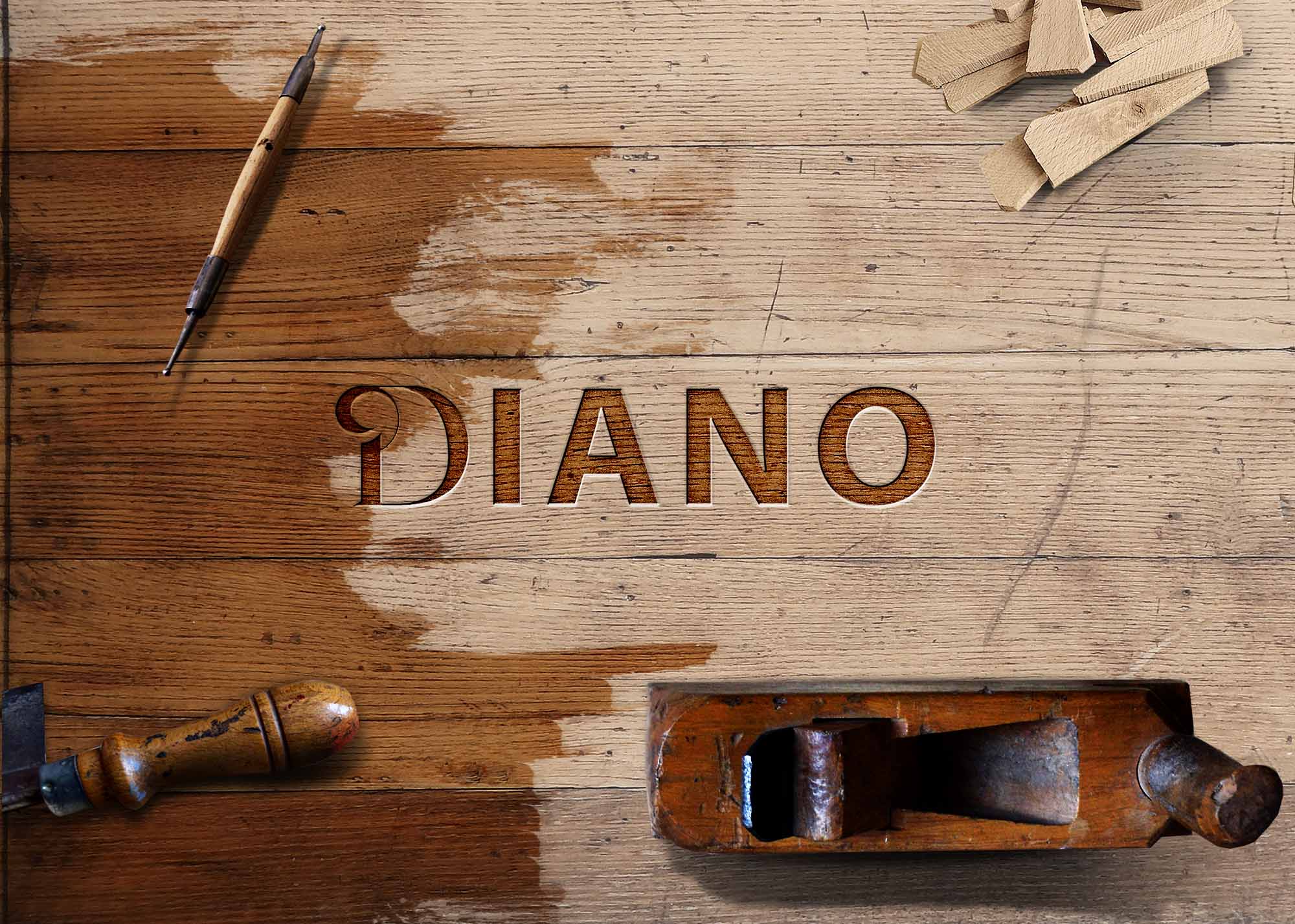 Wood Effect Logo Mockup