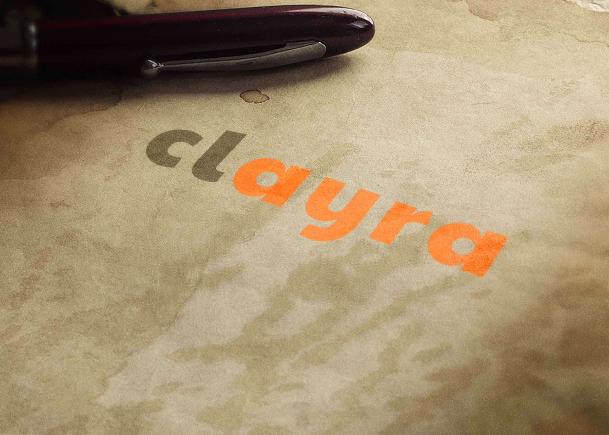 Natural paper printed logo mockup