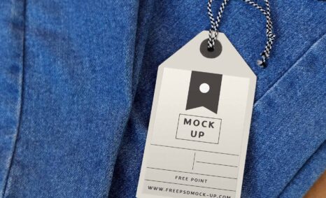 Free Denim Jeans Tag Label Mockup