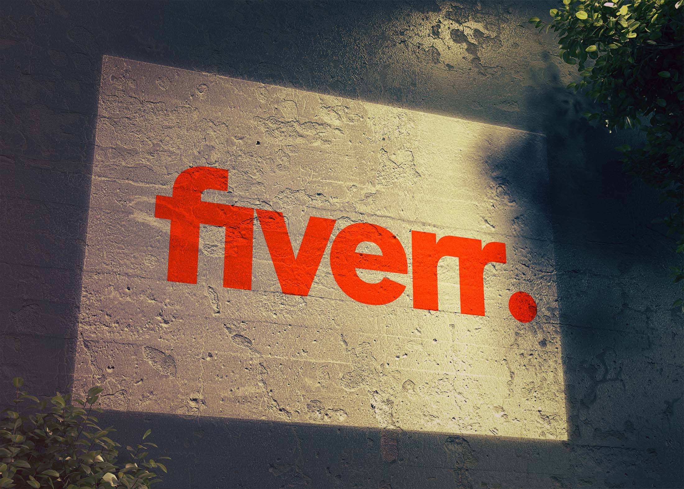 Fiver Wall Light Logo Mockup