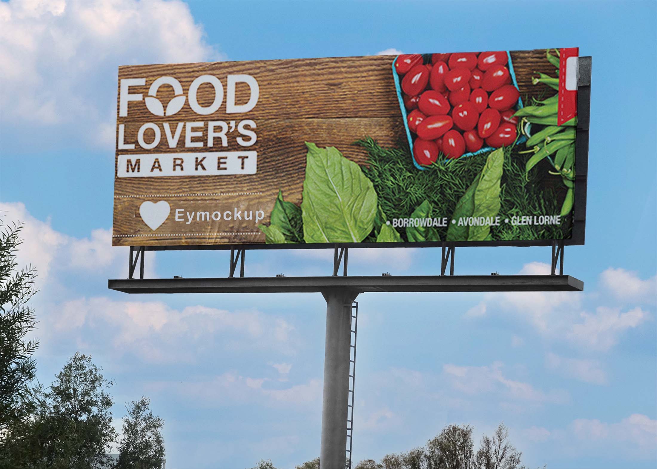 Free Food Lovers Billboard Mockup