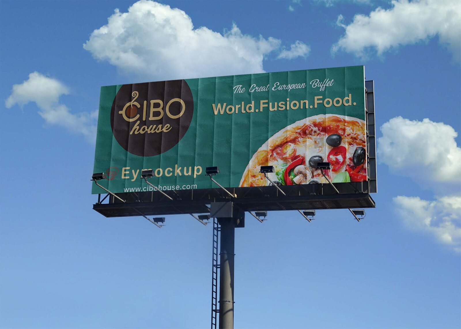 Free Fusion Food Billboard Mockup