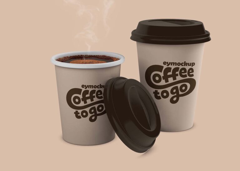 Free Floating Coffee Cup Mockup PSD
