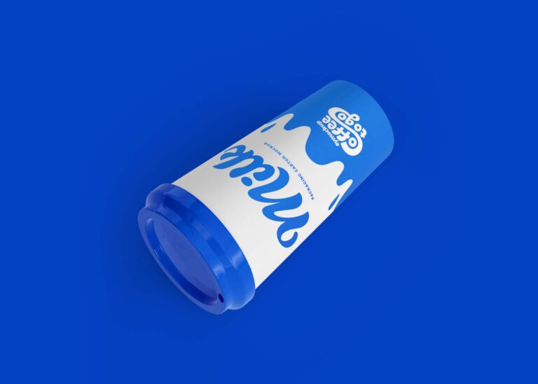 Free Lay Down Paper Cup Mockup