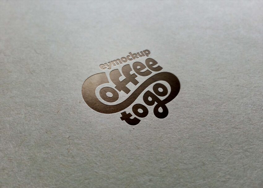 Free Paper Embossed Hard Logo Mockup
