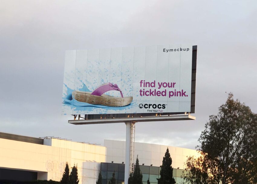 Free Pink Croc Billboard Mockup