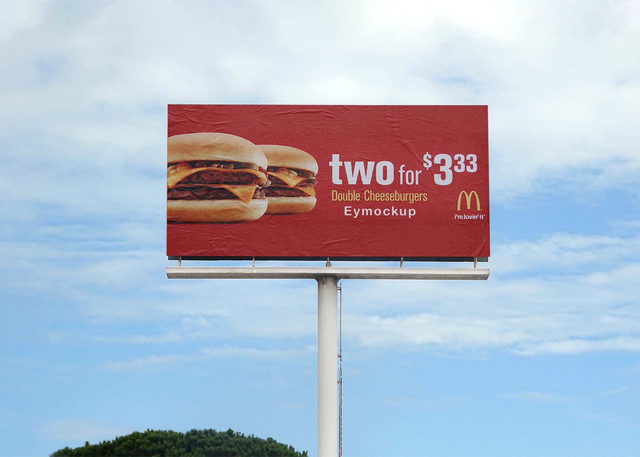 Free Super Burger Billboard Mockup