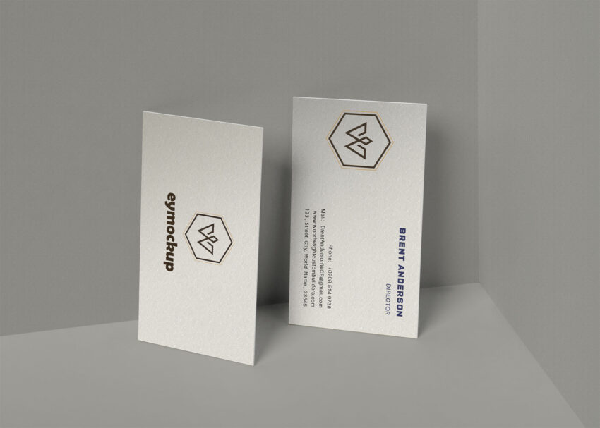 Free Vertical Business Card Mockup PSD