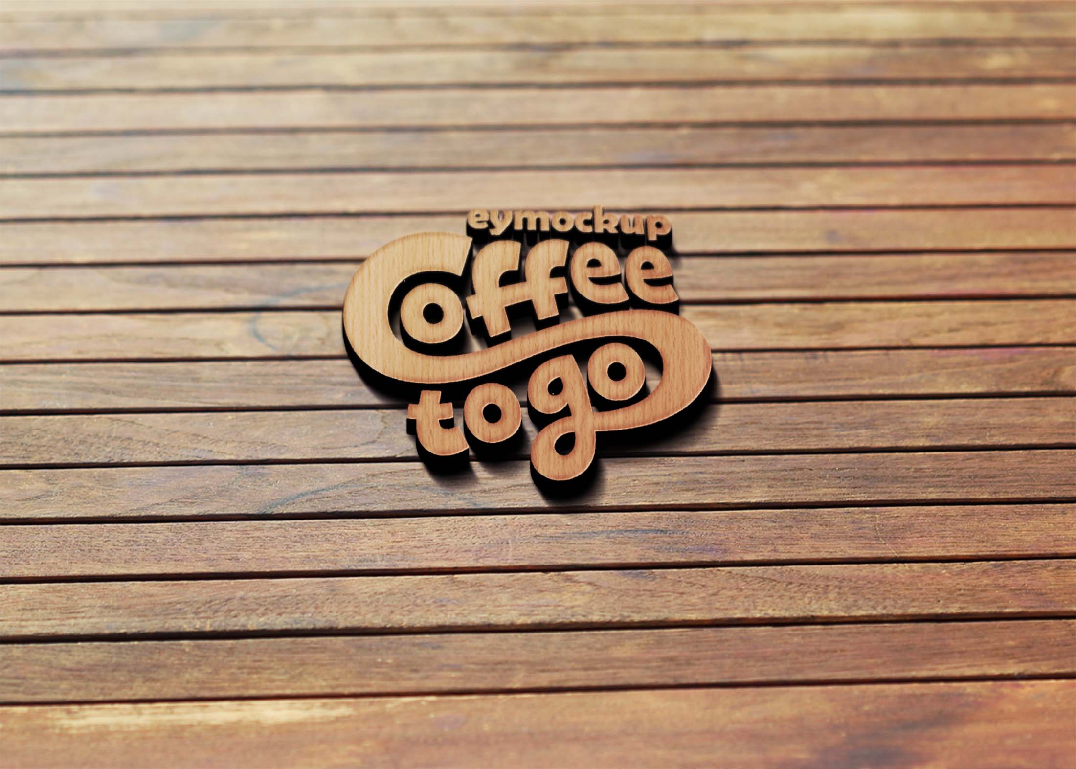 Free Wood Background Effect Logo Mockup
