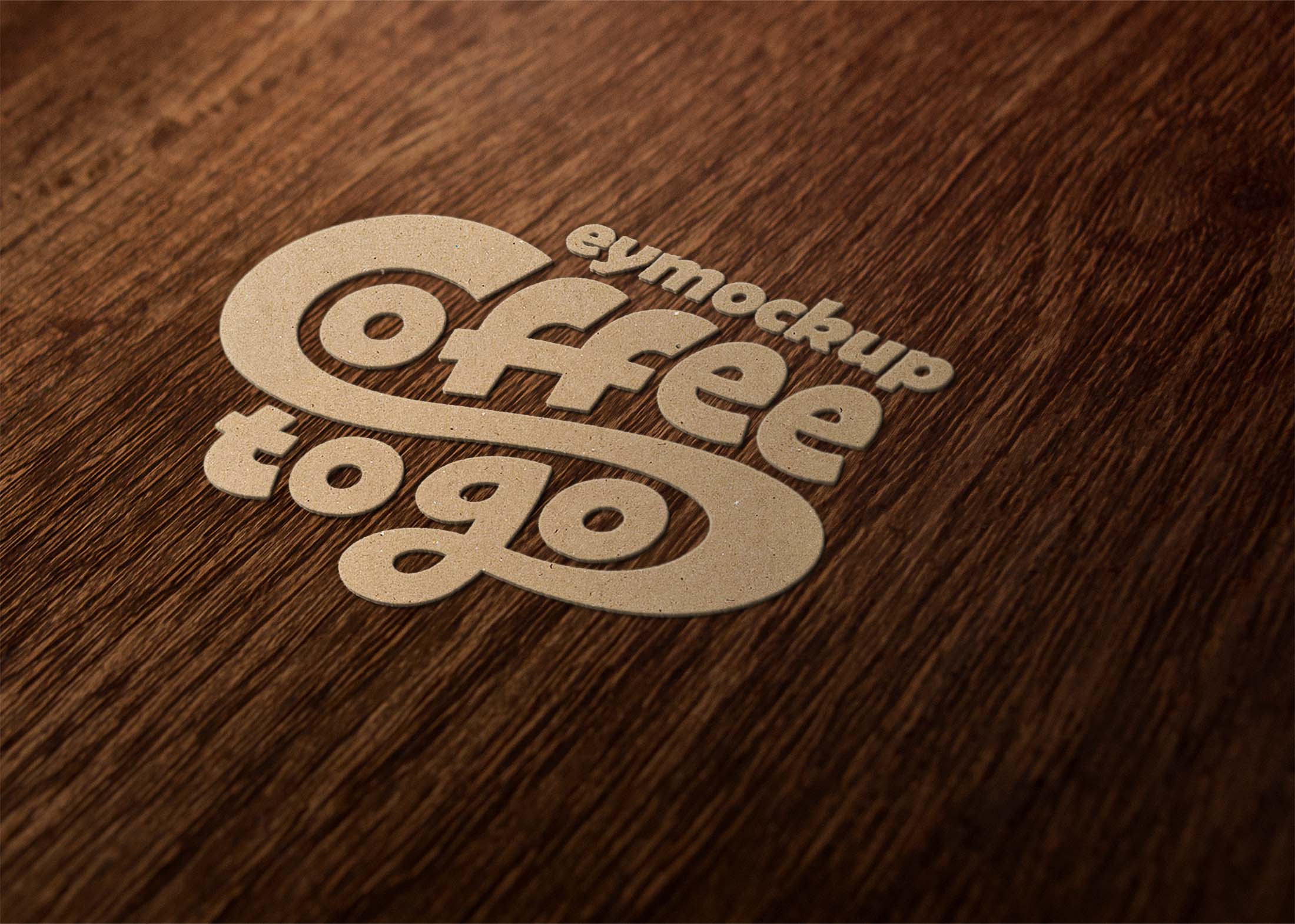 Free Wood Background Logo Mockup PSD