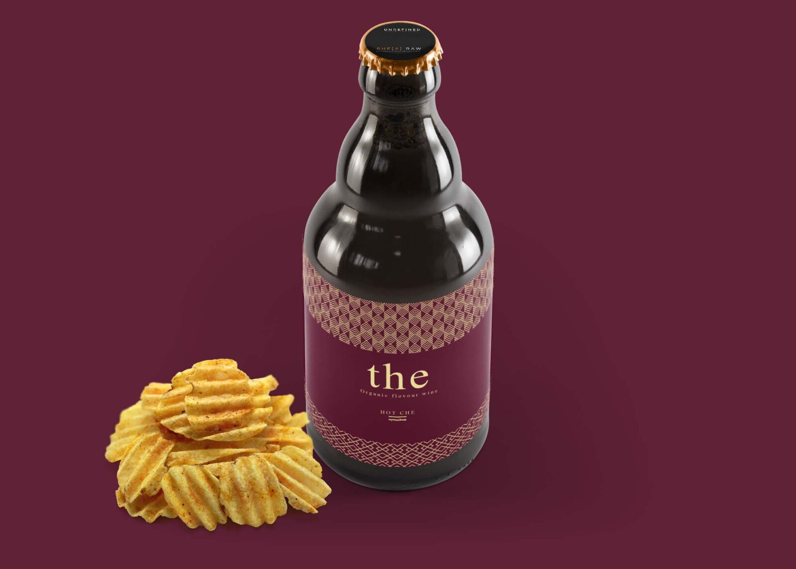 Free Beer Bottle Mockup With Snacks