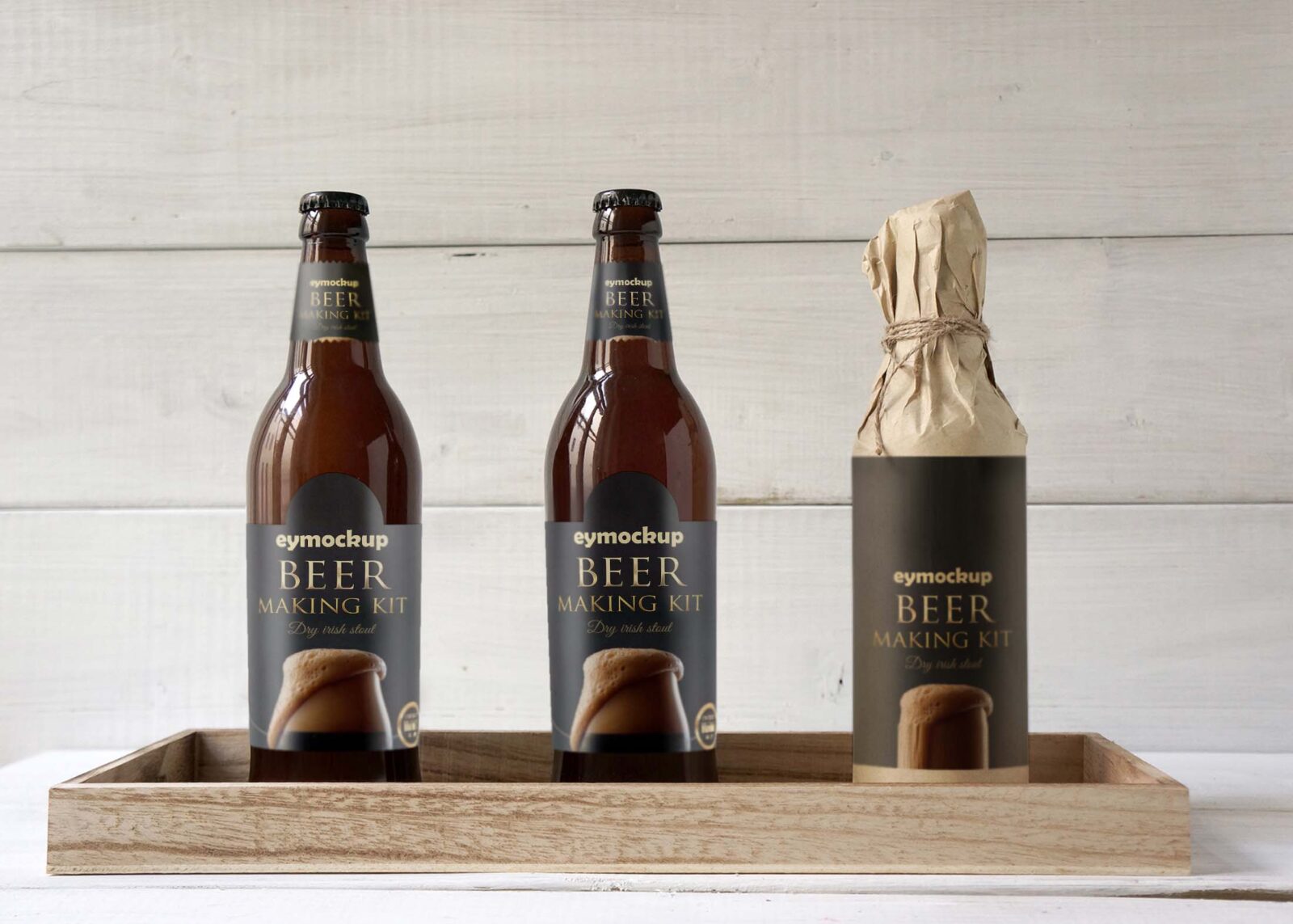 Free Beer Bottle Packaging Mockup