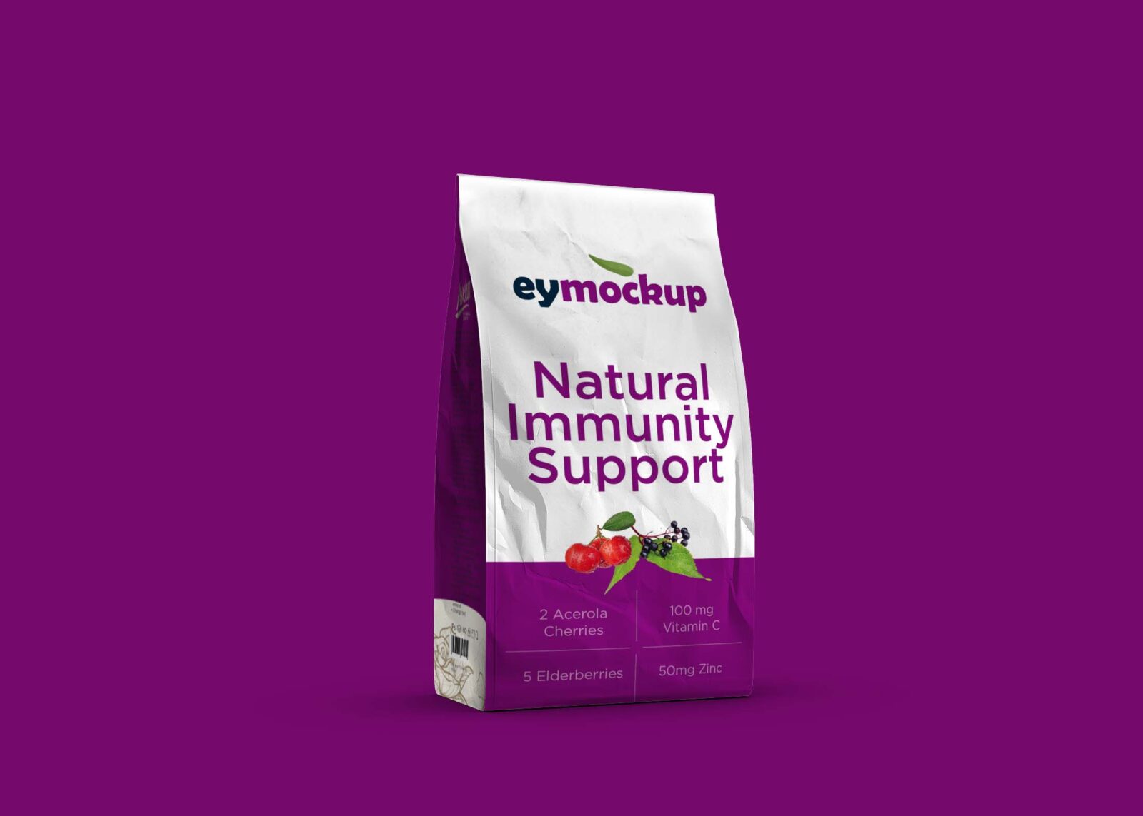 Free Berries Packaging Pouch Mockup