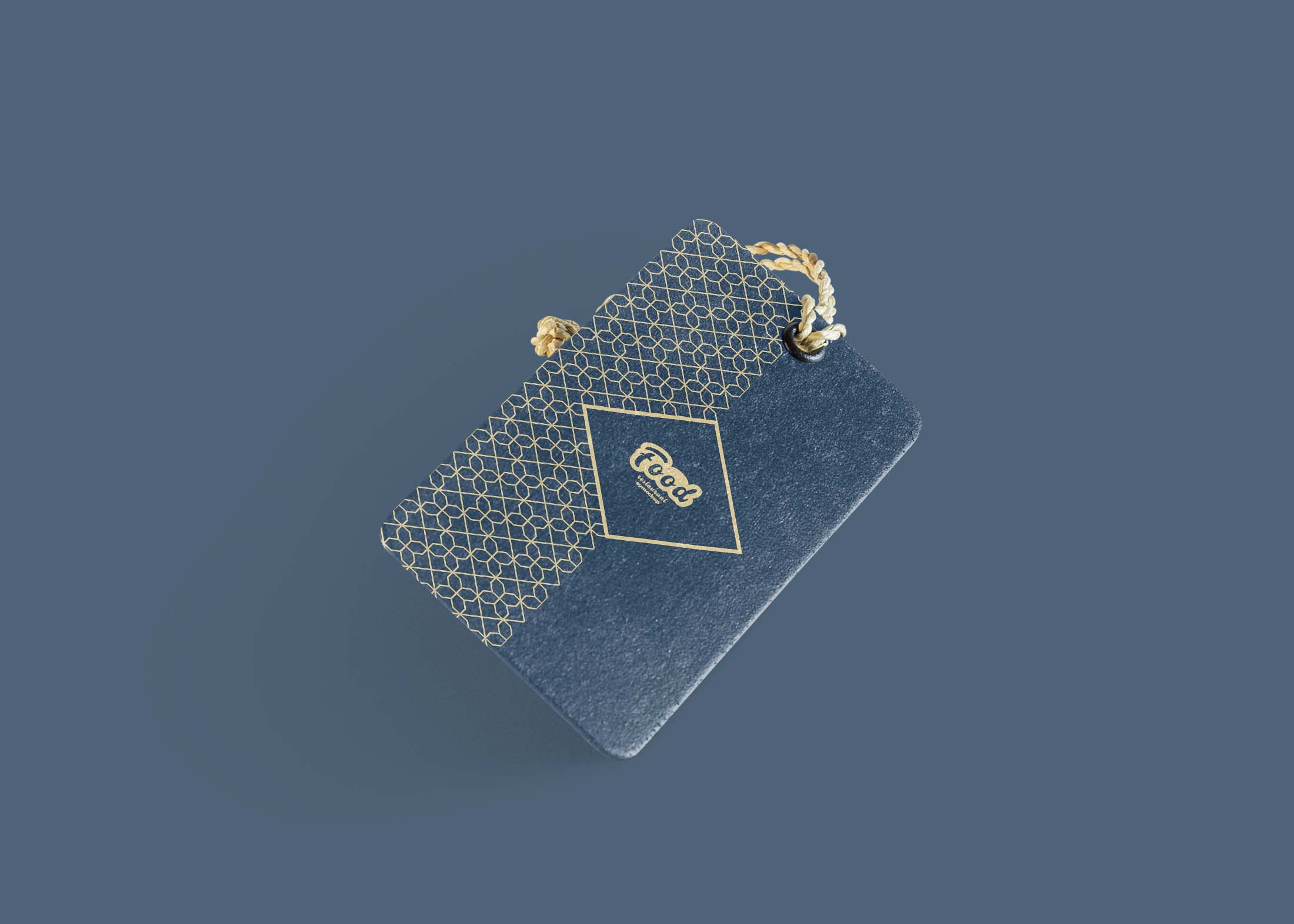 Free Black Beauty Tag Mockup