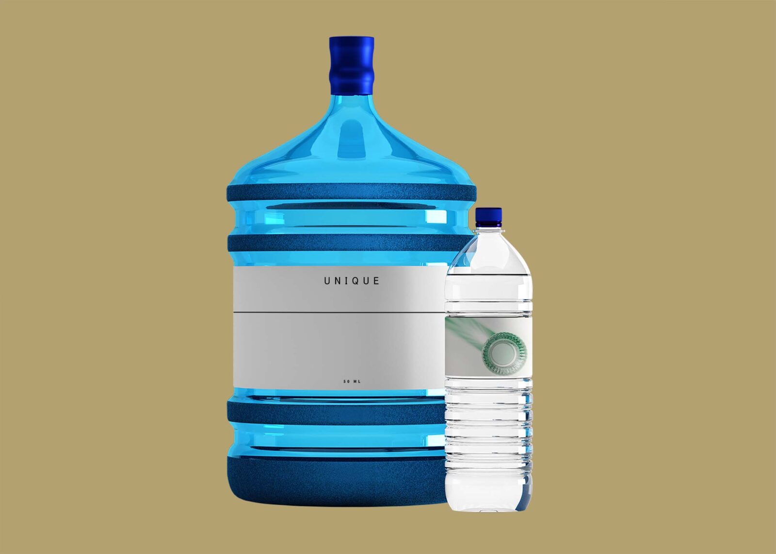 Free Blank Water Bottle Mockup