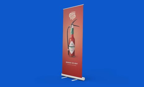 Free Canvas Roll-up Banner Mockup