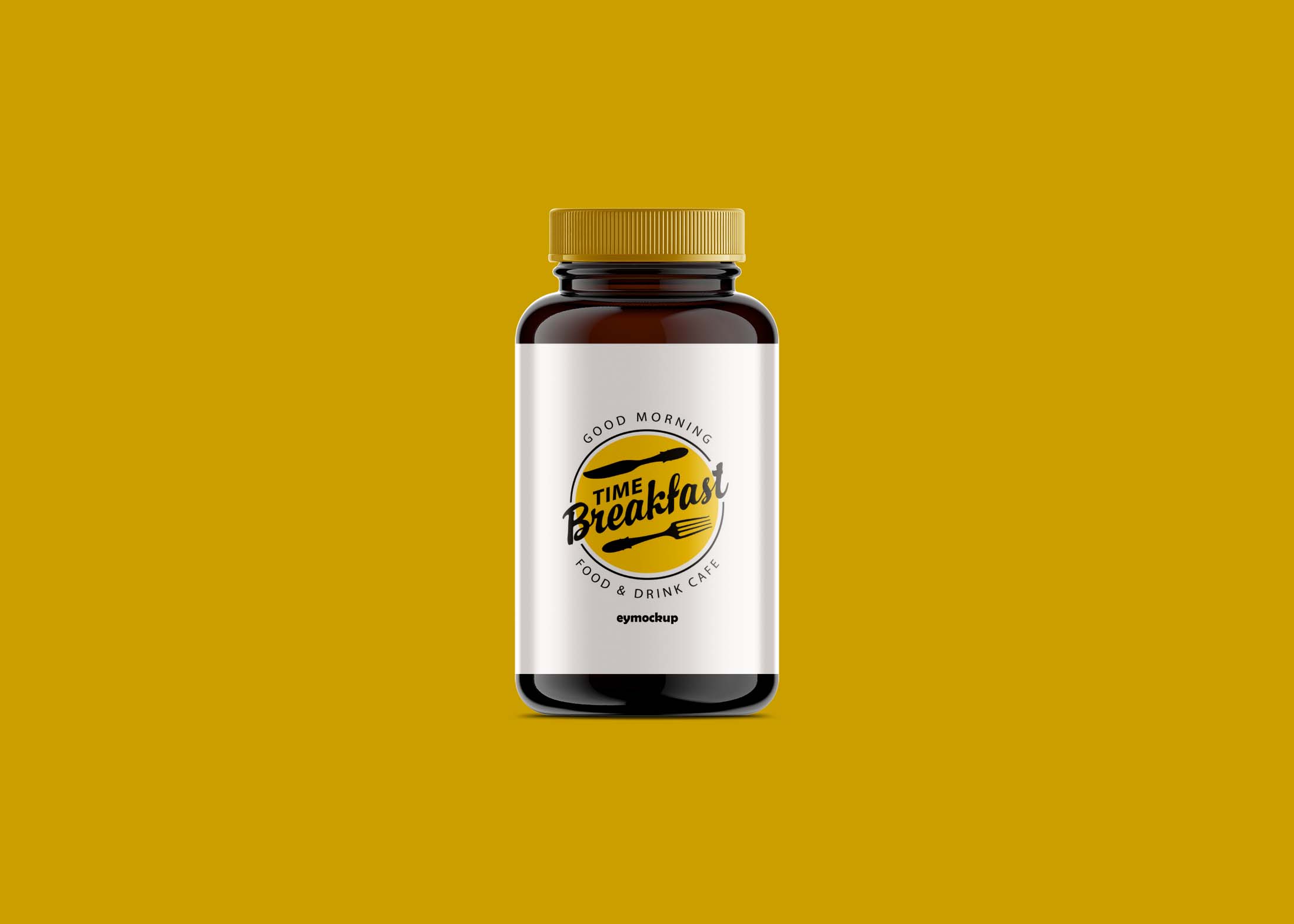 Free Capsule Bottle Mockup