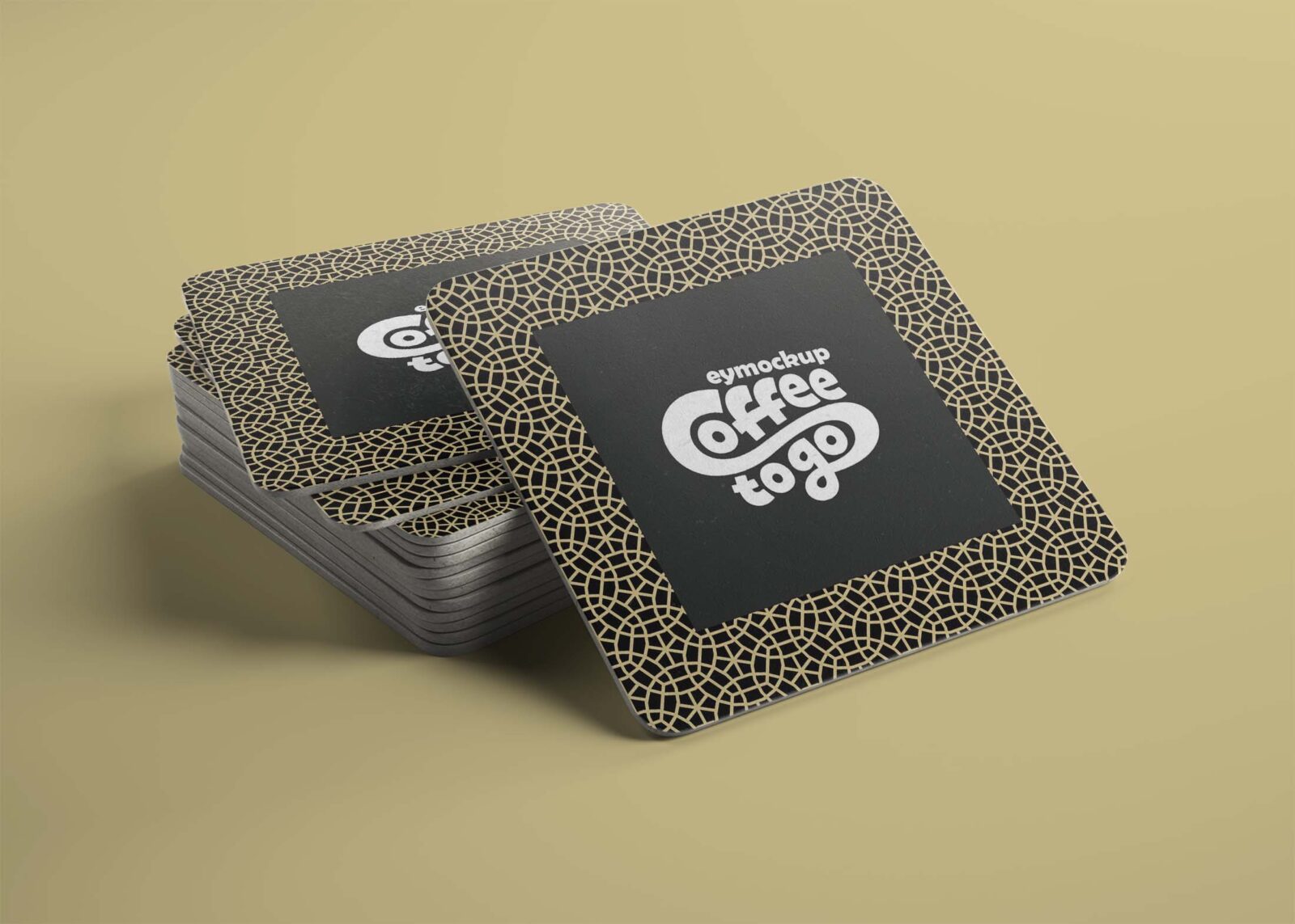 Free Circular Coaster Mockup
