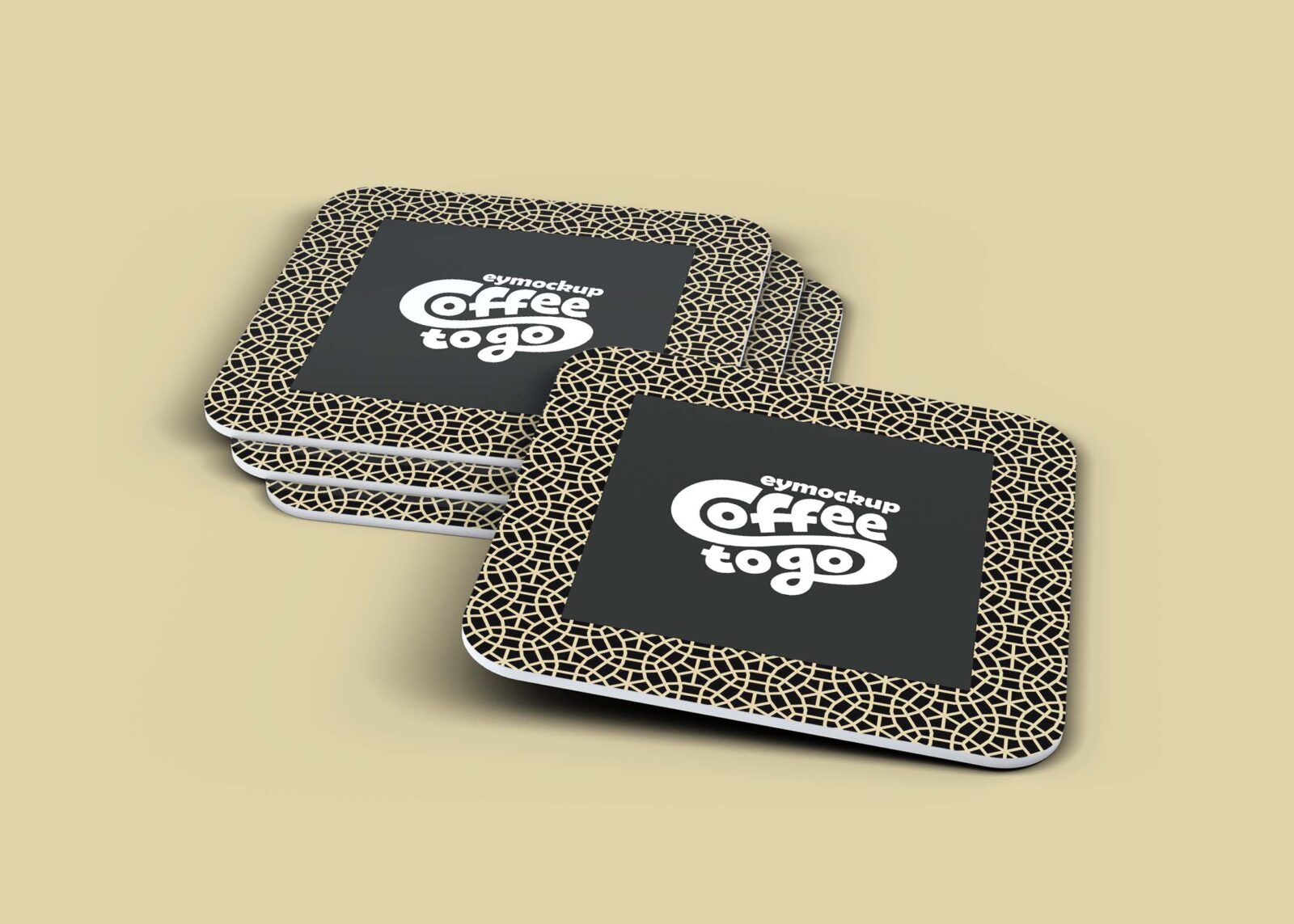 Free Clean PSD Coaster Mockup