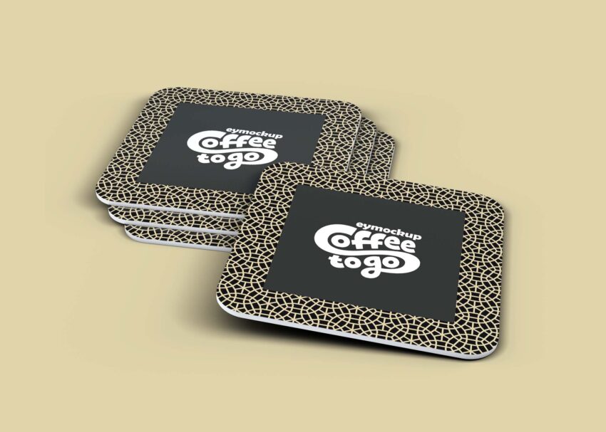 Free Clean PSD Coaster Mockup