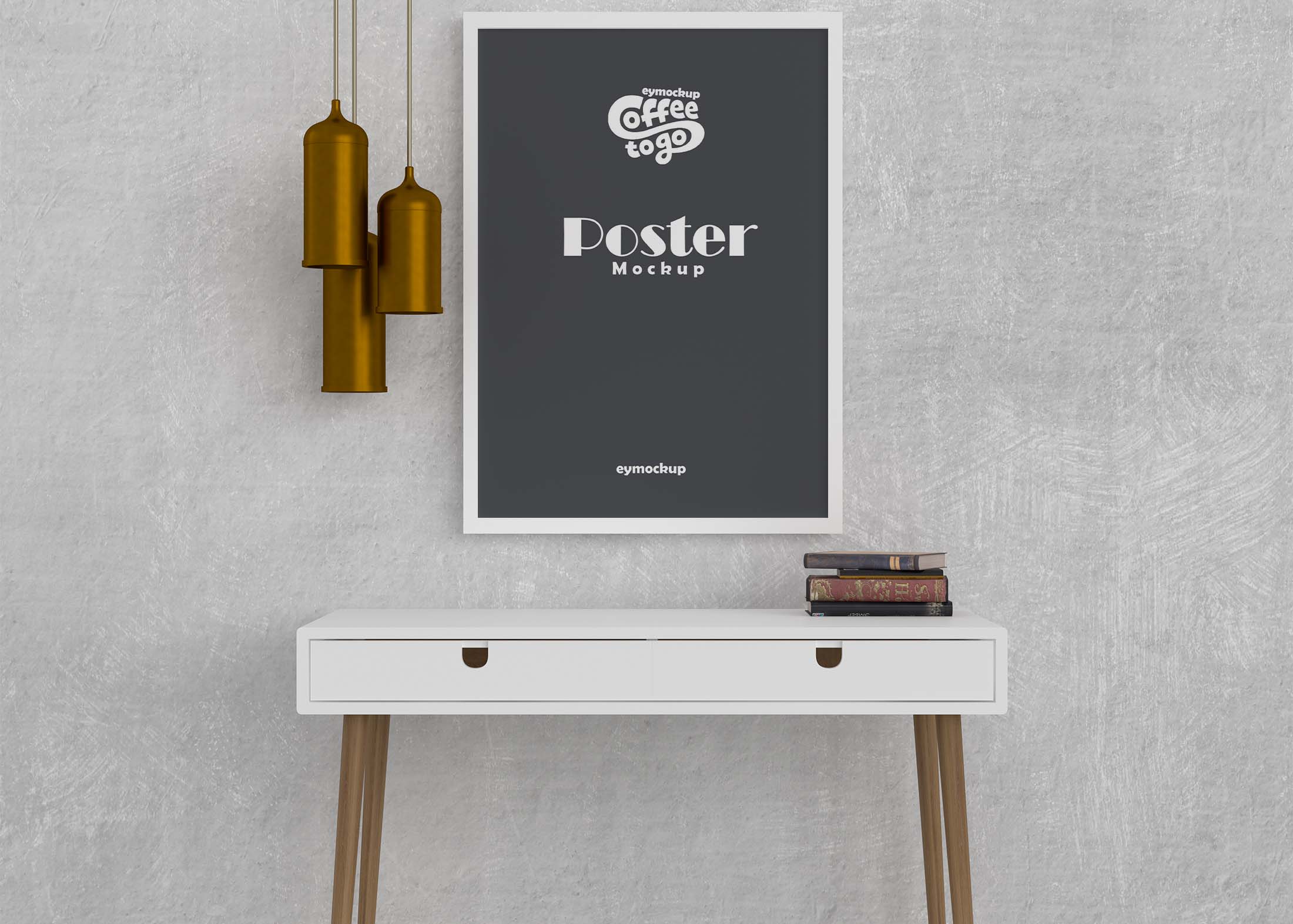 Free Computer Table Poster Mockup